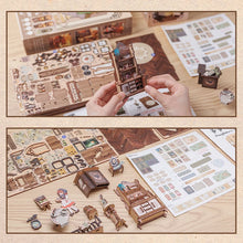 Load image into Gallery viewer, CUTEBEE Wooden Dollhouse Kit Miniature Doll House Kits Booknook Bookshelf Book Nook with Dust Cover Bookends Christmas Gift