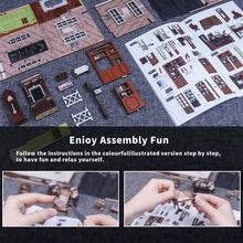 Load image into Gallery viewer, CUTEBEE Wooden Dollhouse Kit Miniature Doll House Kits Booknook Bookshelf Book Nook with Dust Cover Bookends Christmas Gift