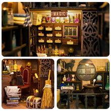 Load image into Gallery viewer, CUTEBEE Wooden Dollhouse Kit Miniature Doll House Kits Booknook Bookshelf Book Nook with Dust Cover Bookends Christmas Gift