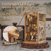 Load image into Gallery viewer, CUTEBEE Wooden Dollhouse Kit Miniature Doll House Kits Booknook Bookshelf Book Nook with Dust Cover Bookends Christmas Gift