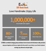 Load image into Gallery viewer, CUTEBEE Wooden Dollhouse Kit Miniature Doll House Kits Booknook Bookshelf Book Nook with Dust Cover Bookends Christmas Gift