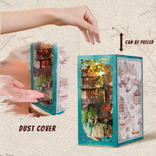 Load image into Gallery viewer, CUTEBEE Wooden Dollhouse Kit Miniature Doll House Kits Booknook Bookshelf Book Nook with Dust Cover Bookends Christmas Gift
