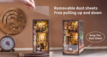 Load image into Gallery viewer, CUTEBEE Wooden Dollhouse Kit Miniature Doll House Kits Booknook Bookshelf Book Nook with Dust Cover Bookends Christmas Gift