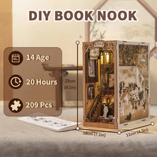 Load image into Gallery viewer, CUTEBEE Wooden Dollhouse Kit Miniature Doll House Kits Booknook Bookshelf Book Nook with Dust Cover Bookends Christmas Gift