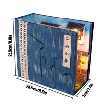 Load image into Gallery viewer, Creative DIY Book Nook Kit Decorative Japanese Style Bookend Insert Bookcase Book Stand Miniature House with LED Light Gift
