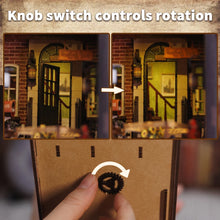 Load image into Gallery viewer, CUTEBEE Wooden Dollhouse Kit Miniature Doll House Kits Booknook Bookshelf Book Nook with Dust Cover Bookends Christmas Gift