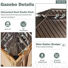 Load image into Gallery viewer, 12' X 16' Hardtop Gazebo, Coated Aluminum Frame Gazebo with Galvanized Steel Double Roof, Metal Gazebo with Curtain and Netting