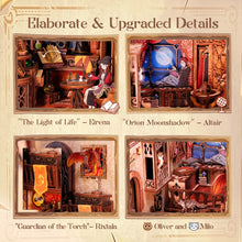 Load image into Gallery viewer, CUTEBEE Wooden Dollhouse Kit Miniature Doll House Kits Booknook Bookshelf Book Nook with Dust Cover Bookends Christmas Gift