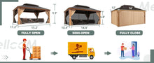 Load image into Gallery viewer, 12' X 16' Hardtop Gazebo, Coated Aluminum Frame Gazebo with Galvanized Steel Double Roof, Metal Gazebo with Curtain and Netting
