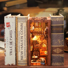 Load image into Gallery viewer, CUTEBEE Wooden Dollhouse Kit Miniature Doll House Kits Booknook Bookshelf Book Nook with Dust Cover Bookends Christmas Gift
