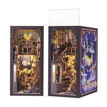 Load image into Gallery viewer, CUTEBEE Wooden Dollhouse Kit Miniature Doll House Kits Booknook Bookshelf Book Nook with Dust Cover Bookends Christmas Gift
