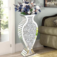 Load image into Gallery viewer, Crystal silver floor vase, broken diamond decorative mirror vase, large-sized luxury home decoration, cannot hold water
