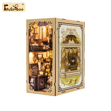 Load image into Gallery viewer, CUTEBEE Wooden Dollhouse Kit Miniature Doll House Kits Booknook Bookshelf Book Nook with Dust Cover Bookends Christmas Gift
