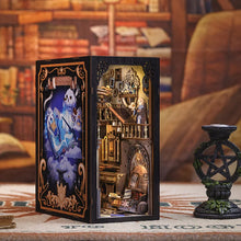 Load image into Gallery viewer, CUTEBEE Wooden Dollhouse Kit Miniature Doll House Kits Booknook Bookshelf Book Nook with Dust Cover Bookends Christmas Gift

