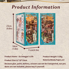 Load image into Gallery viewer, CUTEBEE Wooden Dollhouse Kit Miniature Doll House Kits Booknook Bookshelf Book Nook with Dust Cover Bookends Christmas Gift
