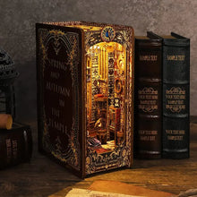 Load image into Gallery viewer, LED Book Nook Kit - Decorative Bookend Stand - 3D Wooden Puzzle - Bookend for Adults
