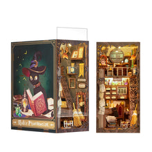 Load image into Gallery viewer, CUTEBEE Wooden Dollhouse Kit Miniature Doll House Kits Booknook Bookshelf Book Nook with Dust Cover Bookends Christmas Gift
