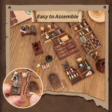 Load image into Gallery viewer, CUTEBEE Wooden Dollhouse Kit Miniature Doll House Kits Booknook Bookshelf Book Nook with Dust Cover Bookends Christmas Gift
