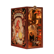 Load image into Gallery viewer, CUTEBEE Wooden Dollhouse Kit Miniature Doll House Kits Booknook Bookshelf Book Nook with Dust Cover Bookends Christmas Gift
