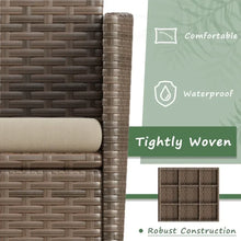 Load image into Gallery viewer, Outdoor Sofa Set of 4 with Soft Cushion and Glass Table, Patio Furniture 4 Pieces Conversation Set, Outdoor Wicker Rattan Chairs
