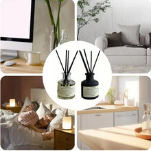 Load image into Gallery viewer, 50ml Flameless Home Fragrance Room Flameless Freesia Jasmine Fragrance Oil with Reed Diffuser Stick Home Room Air Freshener Deco

