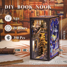 Load image into Gallery viewer, CUTEBEE Wooden Dollhouse Kit Miniature Doll House Kits Booknook Bookshelf Book Nook with Dust Cover Bookends Christmas Gift
