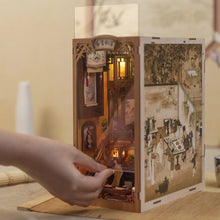 Load image into Gallery viewer, CUTEBEE Wooden Dollhouse Kit Miniature Doll House Kits Booknook Bookshelf Book Nook with Dust Cover Bookends Christmas Gift
