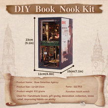 Load image into Gallery viewer, CUTEBEE Wooden Dollhouse Kit Miniature Doll House Kits Booknook Bookshelf Book Nook with Dust Cover Bookends Christmas Gift
