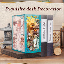 Load image into Gallery viewer, CUTEBEE Wooden Dollhouse Kit Miniature Doll House Kits Booknook Bookshelf Book Nook with Dust Cover Bookends Christmas Gift
