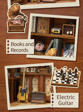 Load image into Gallery viewer, CUTEBEE Wooden Dollhouse Kit Miniature Doll House Kits Booknook Bookshelf Book Nook with Dust Cover Bookends Christmas Gift
