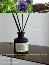 Load image into Gallery viewer, 50ml Flameless Home Fragrance Room Flameless Freesia Jasmine Fragrance Oil with Reed Diffuser Stick Home Room Air Freshener Deco
