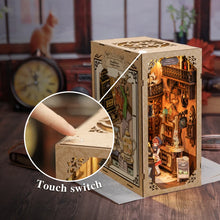Load image into Gallery viewer, CUTEBEE Wooden Dollhouse Kit Miniature Doll House Kits Booknook Bookshelf Book Nook with Dust Cover Bookends Christmas Gift
