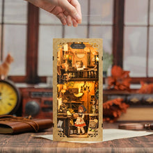 Load image into Gallery viewer, CUTEBEE Wooden Dollhouse Kit Miniature Doll House Kits Booknook Bookshelf Book Nook with Dust Cover Bookends Christmas Gift
