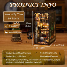 Load image into Gallery viewer, CUTEBEE DIY Book Nook Miniature House Dollhouse Booknook Touch Light Model Building Toy for Decoration Gifts Magic Pharmacist

