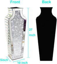 Load image into Gallery viewer, Crystal silver floor vase, broken diamond decorative mirror vase, large-sized luxury home decoration, cannot hold water
