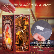 Load image into Gallery viewer, CUTEBEE Wooden Dollhouse Kit Miniature Doll House Kits Booknook Bookshelf Book Nook with Dust Cover Bookends Christmas Gift
